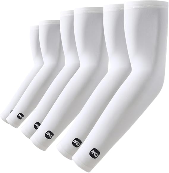 UV Sun Protection Arm Sleeves for Men Women, UPF 50+ Cooling Sun Sleeves to Cover Arms Sports Compression Covers for Golf Baseball Football Work Running Cycling Driving - 3 Pairs