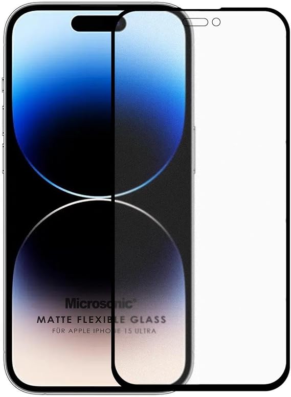 Microsonic Ekran Koruyucu Apple iPhone 15 Pro Max için Seramik Matte Flexible Ekran Koruyucu Siyah