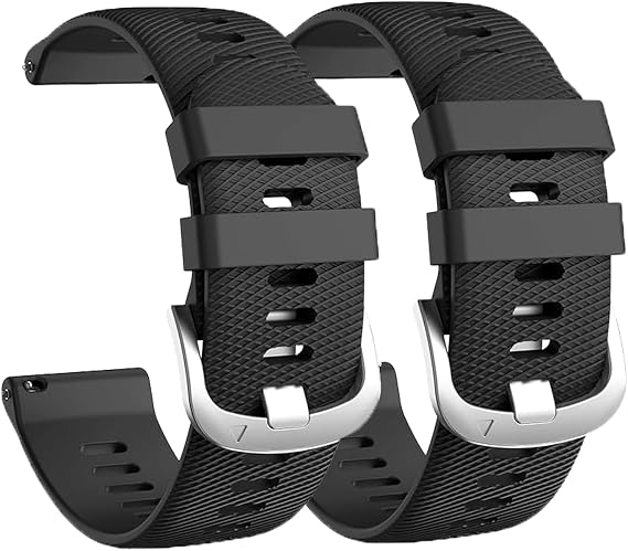 2 Pack 22mm Watch Strap for Garmin Forerunner 255 Strap, Soft Silicone Watch Band Replacement for Garmin Forerunner 265 /Vivoactive 4 /Venu 2 /Venu 3