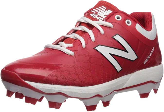 New Balance Men's 4040 V5 TPU Molded Baseball Shoe, Red/White, 16