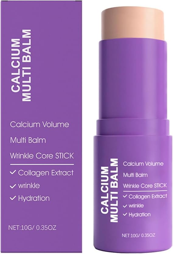 Calcium Volume Multi Balm,Collagen Wand & Anti-Wrinkle Balm Stick,Korean Collagen Moisturing Stick,Calcium Volume Multi Ba/lm with Vitamin E,Calc/ium Mul/ti Balm,Firming Moisturizing Cream#Purple