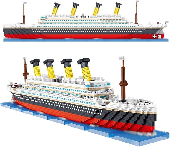 Titanic Model Building Block Set, 4404Pcs Cruise ship Titanic Boat Model Building Kit Not Compatible with Creator Expert 10294