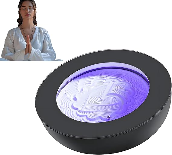 Meditation Sand Painting Tray, Sand Tray Therapy Kit with APP Control, 19 Sand Painting Patterns and 7 Lighting Colors, Homeostasis, Relieve Stress Anxiety, Get Rid Of Constraints Of Outside World