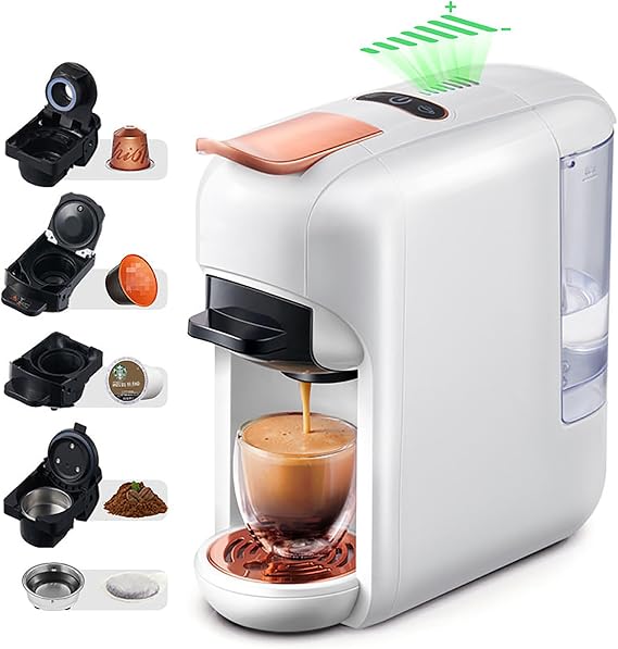 Espresso Machine, Multi-Capsule Coffee Maker with 19 Bar Pressure for Pods and Espresso, Ideal for Home or Office Use