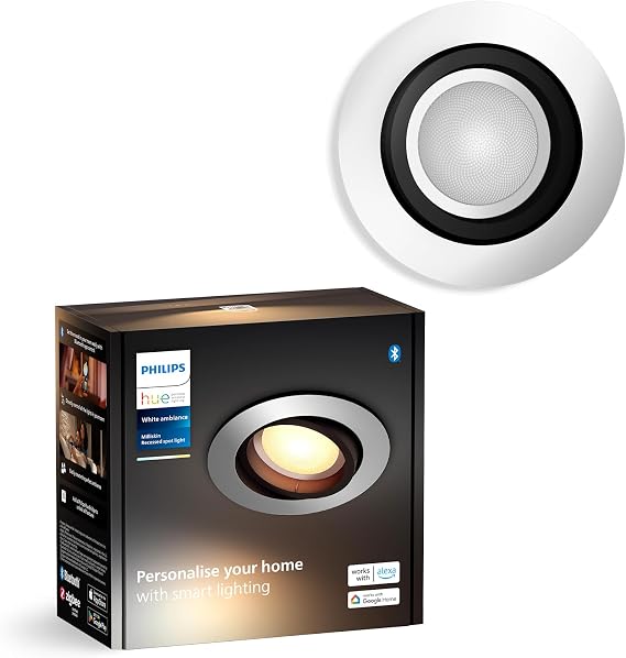 Philips Hue Milliskin Recessed Spotlight, Aluminium