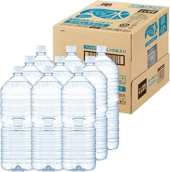 Iris Ohyama IRIS OHYAMA Natural Water, 2L x 9 Bottles, Label-Free, Fuji Mountain Natural Water, Contains Vanadium, Water, Mineral Water, PET Bottle, Produced in Shizuoka Prefecture, Case, 2 Liter