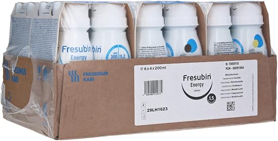 Fresenius Kabi Fresubin Energy Drink, Mixed case of 6 Bottles, 6 x 4 x 200 ml, 1 case (1 x 5.5 kg)