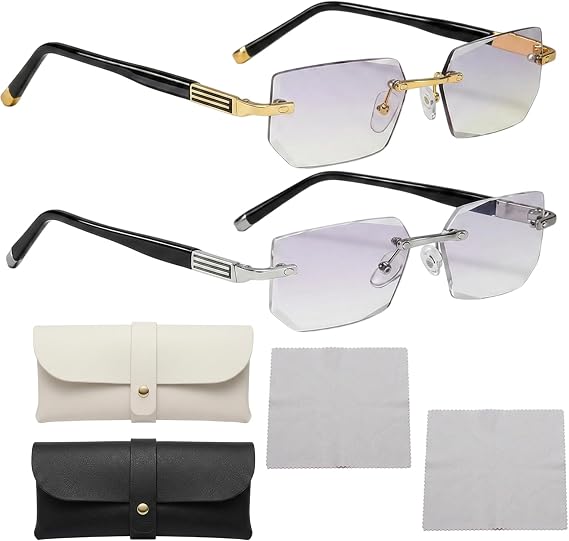 2Pcs Auto Focus Glasses Self Adjusting, Auto Focus Glasses For Men, Digital Screen Reading Glasses, Vision Sync Multifocal Glasses, Long Distance Glasses, Suitable for Men & Women