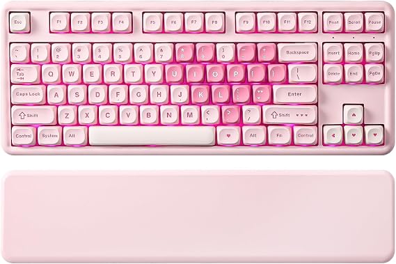YUNZII B87 TKL Wireless Mechanical Keyboard (Pink, Cocoa Cream V2)