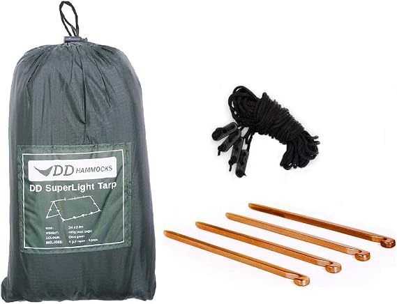 DD Hammocks - DD SuperLight Tarp - Fully Waterproof Tarp Shelter For Light Fast Backpacking Camping And Expedition Sports