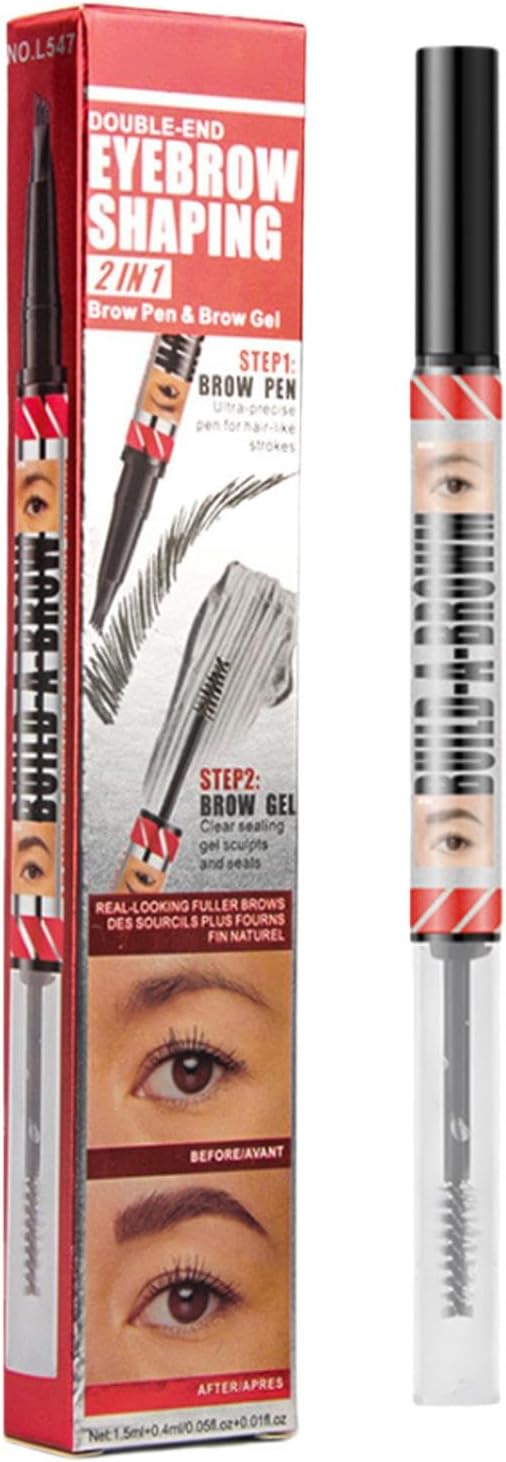 Microblade Eyebrow Pencil Waterproof - Double Ended Eyebrow Pencil and Waterproof Colored Gel, Waterproof Microblade Eyebrow Pencil, Natural Eyebrow Pencil for Filling