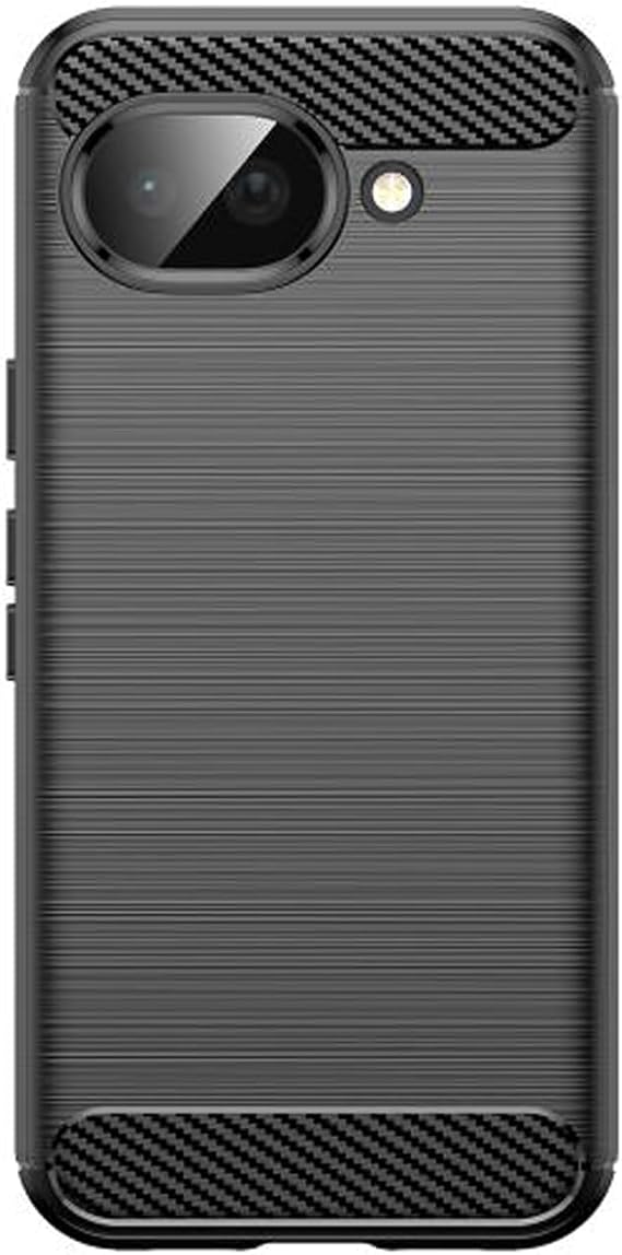 Microcase Google Pixel 10a ile Uyumlu Brushed Carbon Fiber Silikon Kılıf - Siyah AL3332