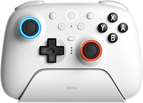 8Bitdo Ultimate 2 Bluetooth Controller for Switch, Switch 2 & Windows PC, Switch Pro Controller with TMR Joysticks, Switchable Hall Effect/Tactile Triggers, Vibration and Motion Control, RGB, White