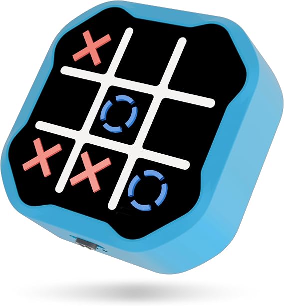 3-in-1 Electronic Tic Tac Toe Handheld Travel Game, Blue