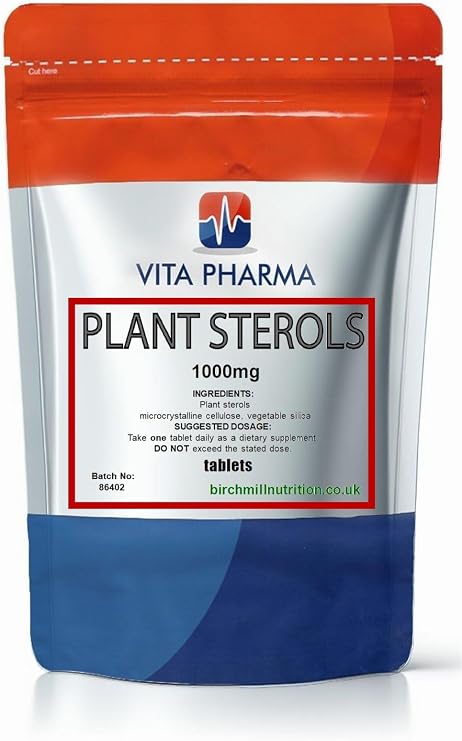 VITA PHARMA Plant Sterols 1000mg 60 Tablets, Balanced Lipid Levels, Circulatory Health, Healthy Cholesterol Levels, Heart Wellness