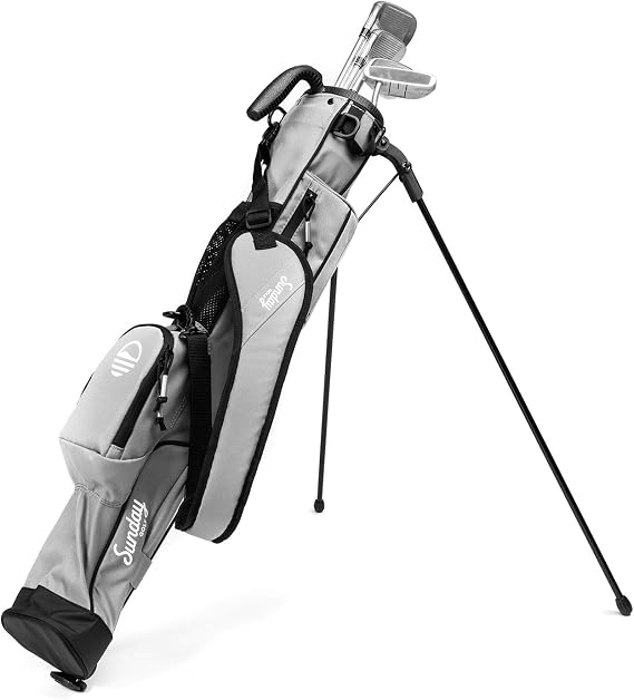 Sunday Golf - Lightweight Sunday Golf Bag with Strap and Stand - Easy to Carry and Durable Pitch n Putt Golf Bag - Golf Stand Bag for Driving Range, Par 3 and Executive Courses - 80cm