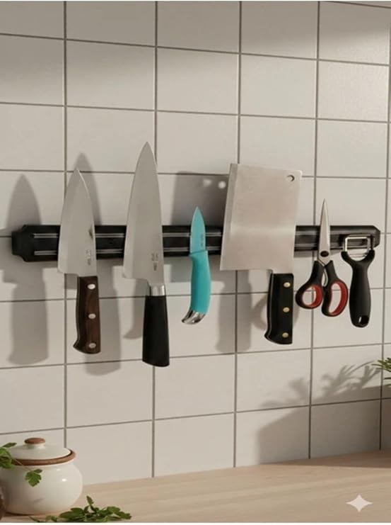 55 cm Güçlü Manyetik Bıçak Askısı, Duvara Montaj Mıknatıslı Düzenleyici