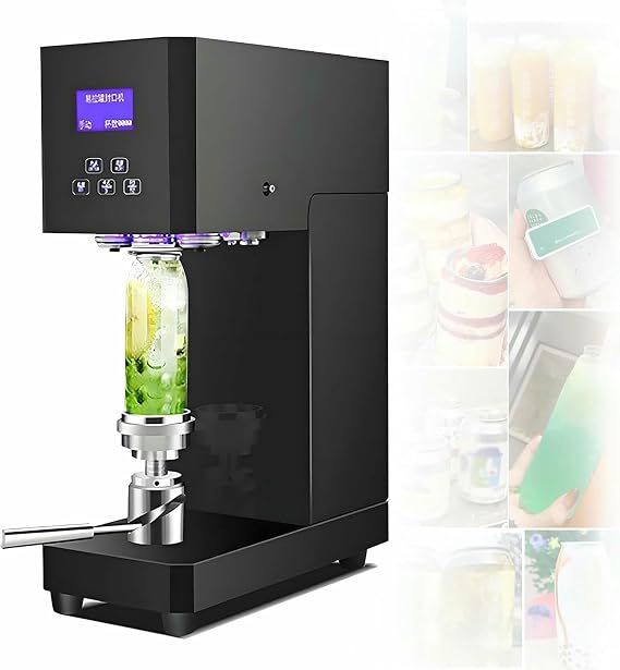 Semi Automatic Can Sealer Machine, 370W Commercial Tin Can Seamer Machine Jars Press Sealing Hand Tool for Soda Plastic Tin Cup