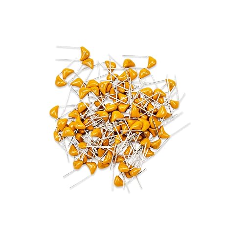 100pcs 50V 100nF Monolithic Ceramic Capacitor Yellow Electronic Accessories for Computer and Telephone