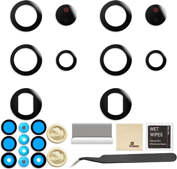 LUVSS 2 Pack Back Camera Lens for Samsung Galaxy S22 Ultra SM-S908B/DS Rear Camera Glass Replacement with Tools Guide Repair Kits