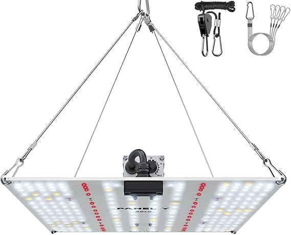 OfficialBRIM PANEL Y Plant Growth Light LED Panel Domestic Brand Stepless Dimming Function IP65 Waterproof Treatment LM281B+ Full Spectrum UVA+IR with Hook Wire Max 65W PANEL Y 281B Daylight 65W