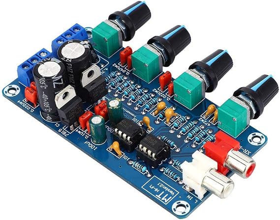 Generic NE5532 Preamplifier Board Dual Channel Preamp with Treble Mediant Bass Volume Control for Home Audio System AC 12V-18V