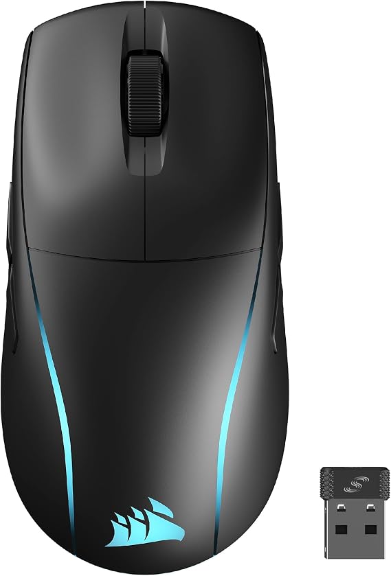Corsair M75 Wireless RGB Lightweight FPS Gaming Mouse - 26,000 DPI - Interchangeable Side Buttons - iCUE Compatible - PC - Black