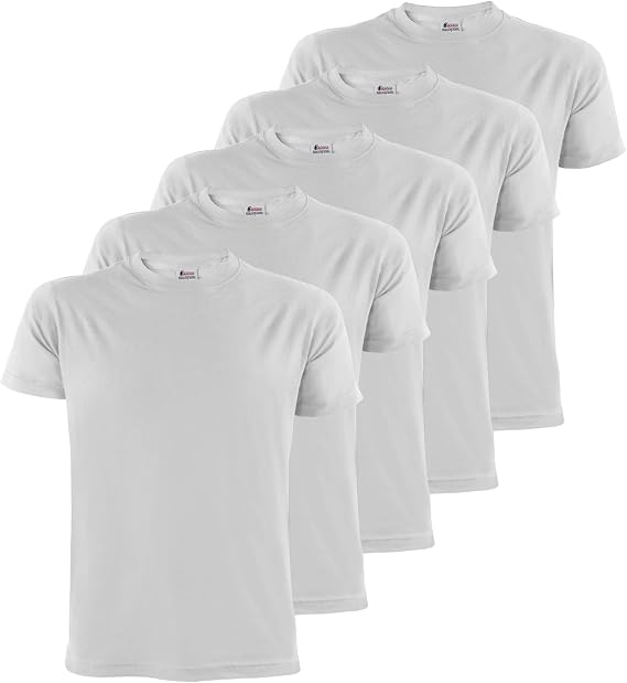 ALPIDEX Men's T-Shirts Set of 5 Crew Neck Plain S / M / L / XL / XXL / 3XL / 4XL / 5XL