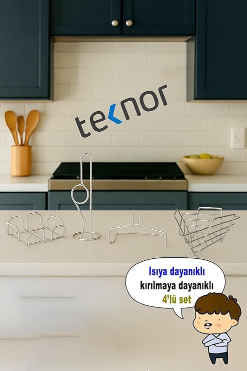 4'lü Servis Sunum Seti, Kağıt Havluluk, Kare Peçetelik, Üçgen Meyve Sepeti, Üçgen Nihale
