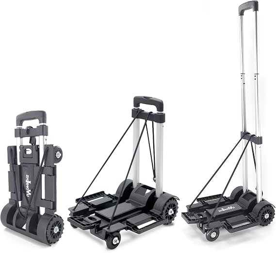 ZHJINGYU Aluminium Folding Hand Truck Sack Barrow 100lb 4 Wheel