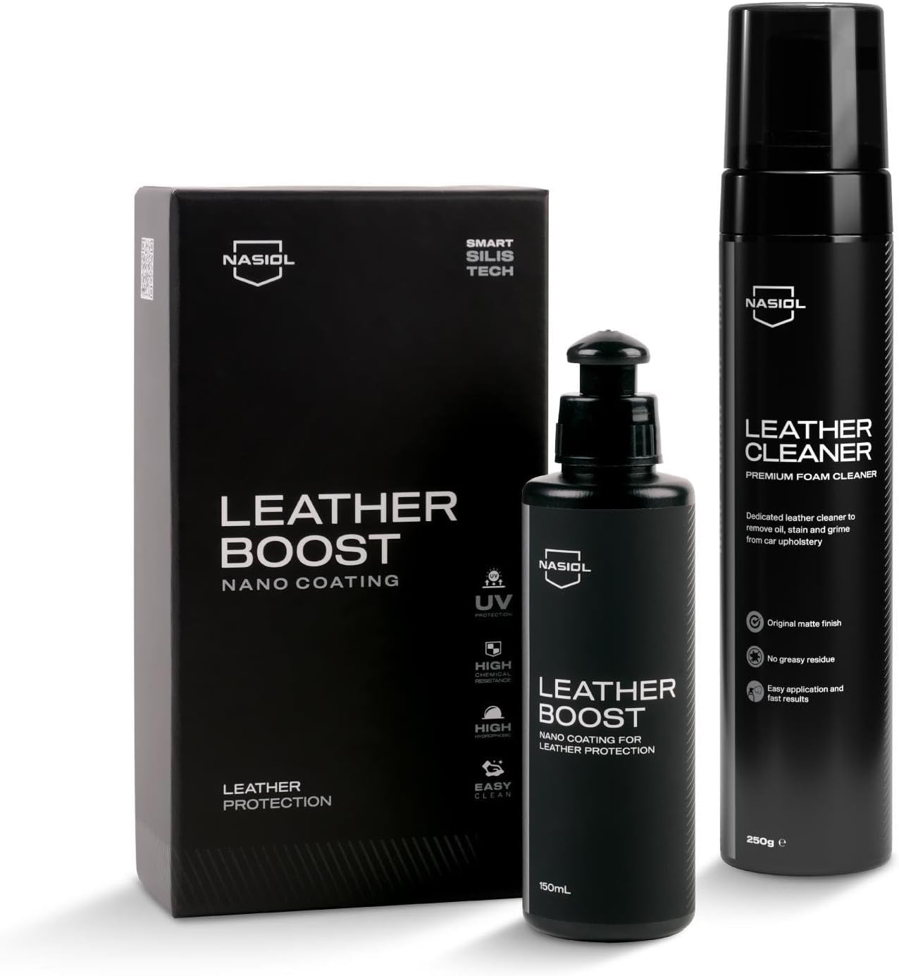 Nasiol Vehicle Leather Cleaning and Protection Package-Advantaged Set-Vehicle Maintenance Set-Leather Cleaning and Maintenance, Leather Protector Set of 2,Leather Surface Nano Ceramic Coating