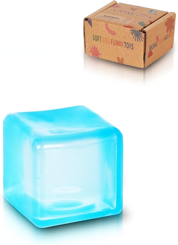 Anti-Stress Ball 3.5 cm - Squishy Fidget Cube & Crushing Ball Sensory Toy for Children and Adults Gift Box (Blue)