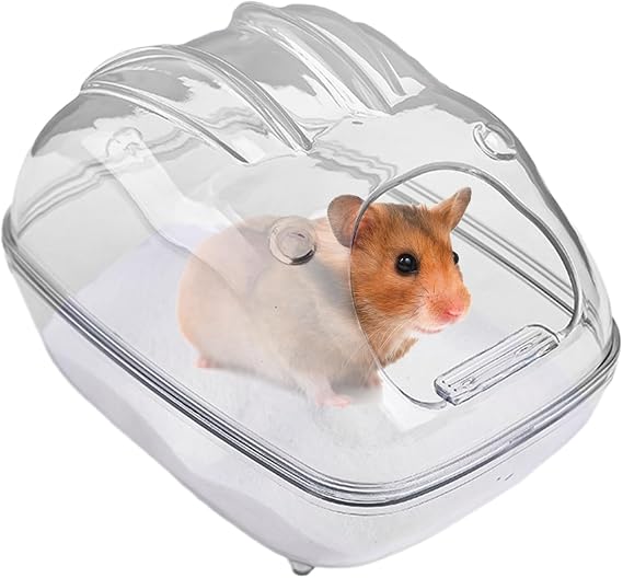 Hamster Sand Bath Box | Chinchilla Bath Box | Clear Chinchilla Bathtub, Gerbil Body Cleaning Container for Small Animals
