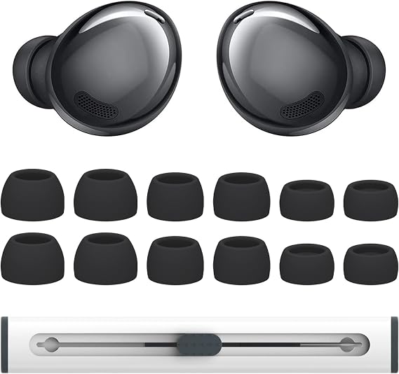 Samsung Galaxy Buds Pro Kulaklık için 6 Çift Yedek Kulaklık Ucu, Silikon Uçlu Kulaklık Ucu Seti, L/M/S Kulak Tıkacı Yedek Aksesuarları-Siyah