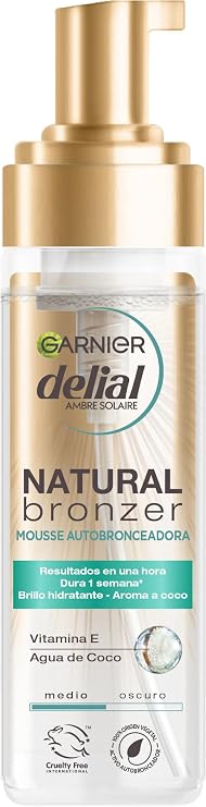 Garnier Delial Natural Bronzer Mousse Self Tanning Shine Moisturizing 200ml