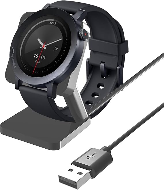 Compatible for CMF by Nothing Smartwatch Charger Stand, Blueshaweu Charging Stand Desk Watch Stand Holder Charging Dock Station Compatible with CMF Watch Pro 1, 2/3 Pro smartwatch (Black)