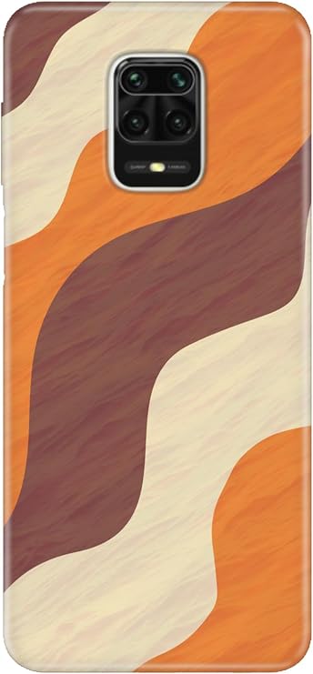 Xiaomi Redmi Note 9 Pro Max ile Uyumlu Silikon Kılıf, Kahve Tonu Desenli, Darbe Emici