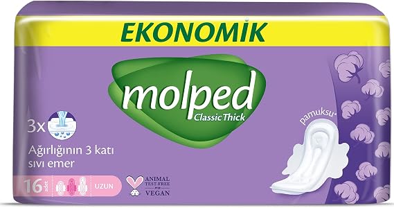Molped Kalın Hijyenik Ped Uzun Ekonomik 16 Adet