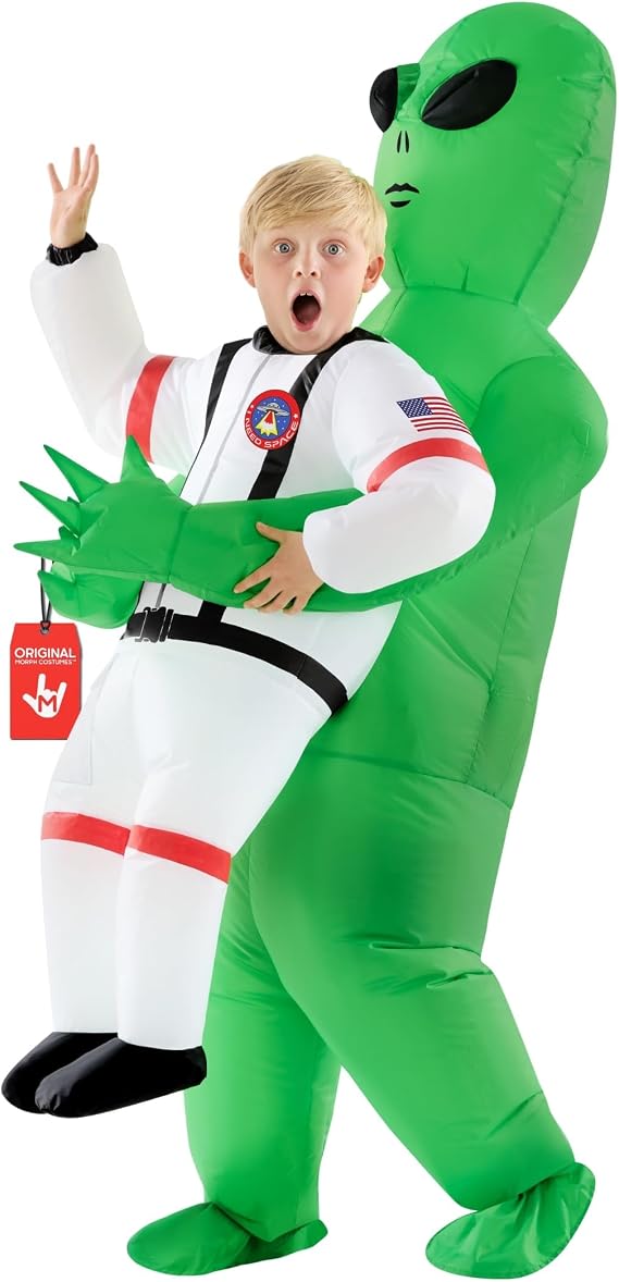 Morph Alien Costume Kids, Astronaut Inflatable Alien Costumes, Halloween Costumes for Kids, Boys Halloween Costume