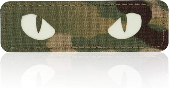 M-Tac キャットアイ - 暗闇で光る - 士気パッチ タクティカルパッチ ミリタリー コンバット フック ファスナー Camo - GITD