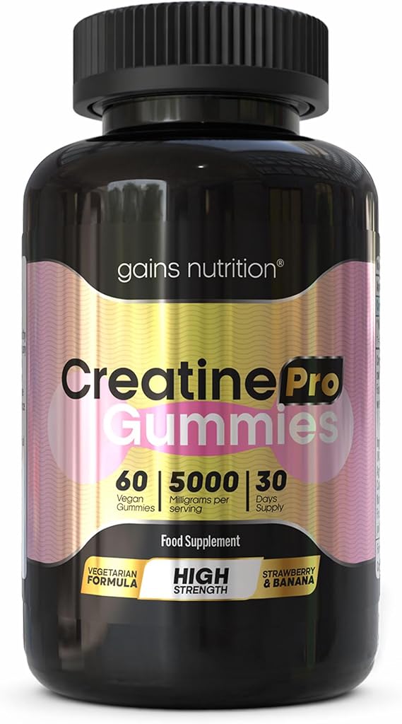 GN Creatine Pro Gummies | 90 Chewable Creatine Gummies for Men & Women - 5000mg Creatine Monohydrate Per Serving | Strawberry & Banana Flavour, Non-GMO & Suitable for Vegans & Vegetarians