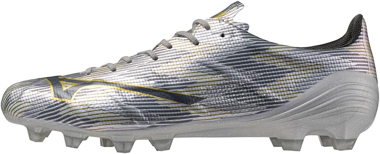 Mizuno Mens Alpha II Elite Firm Ground Football Boots Rugby Glx Silver/Gold 12 UK