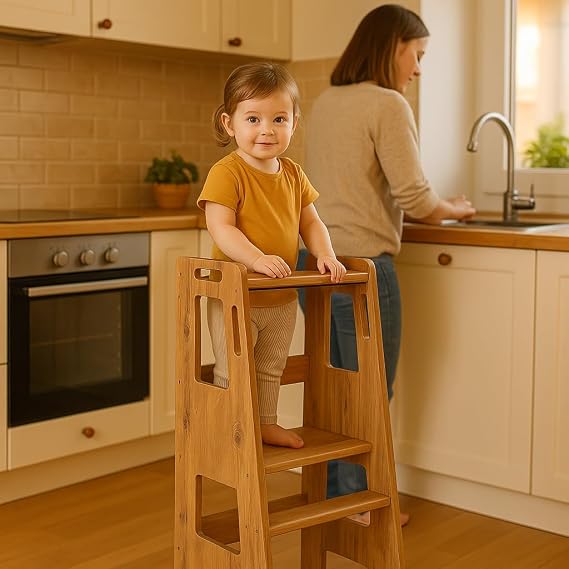 pratikoutdoor Montessori Çocuk Öğrenme Kulesi, Çocuk Merdiveni - 18mm MDF