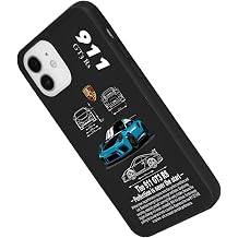 iPhone 12 Mini ile Uyumlu Porsche 911 GT3 RS Baskılı Siyah Silikon Kılıf, Yumuşak, Koruyucu, Kaymaz