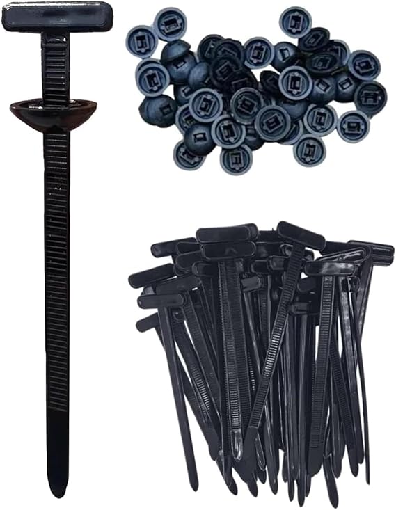 Nylon Universal Cable Tie Buckle, 120pcs Heavy-Duty Self-Locking UV-Resistant Wire Nylon Zip Tie Holders, Push Mount Zip Tie Holders, Bumper Retainer Clips, Car Plastic Rivet Fasteners(60 Set)