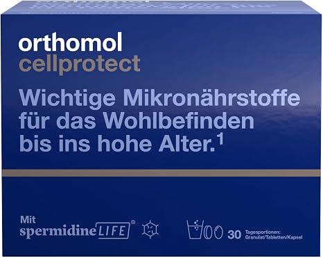 Orthomol Cellprotect - for well-being into old age - with idine coenzyme Q10 and polyphenols - granules/tablets/capsule of 30 daily portions