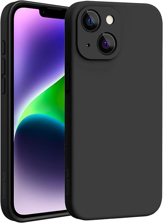 Silicone Case Designed for iPhone 14 Case, Ultra Slim Shockproof Protective Liquid Silicone Phone Case with Soft Anti-Scratch Microfiber Lining,6.1 inch, Black