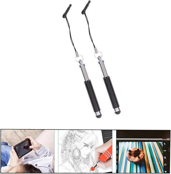 Microcase Universal Tüm Dokunmatik Cihazlarla Uyumlu Akıllı Mini Dokunmatik Kalem 2 Adet AL4649 Siyah