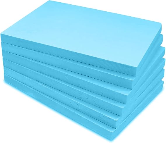 Woobroo 6 Pack Foam Board for Crafts, High Density Polystyrene Sheet for DIY Crafts, Crafting, Modeling, Sculpture, Blue