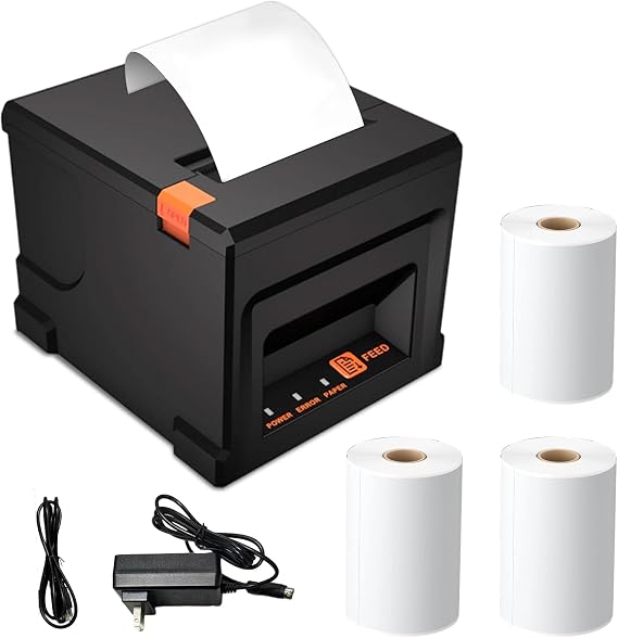 80mm Thermal Receipt Printer, 300mm/s High Speed USB POS Receipt Printer